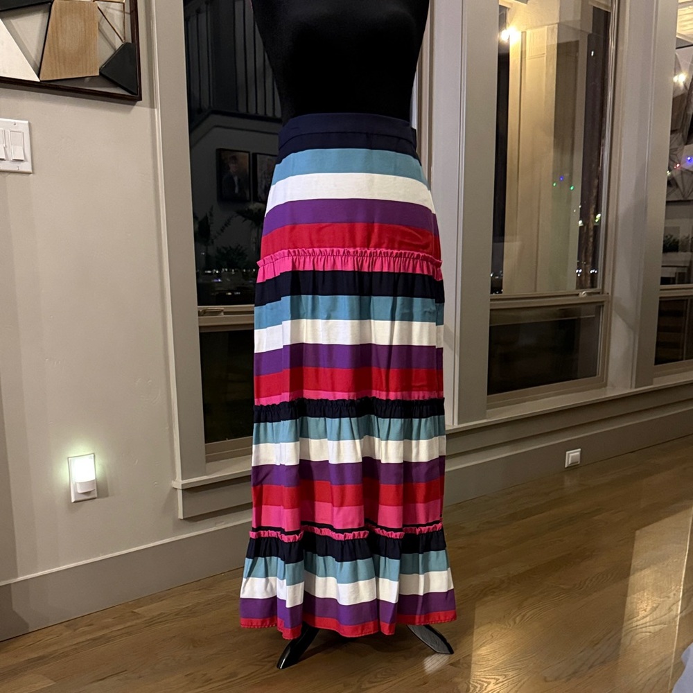 1901 Colorful Striped Maxi Skirt